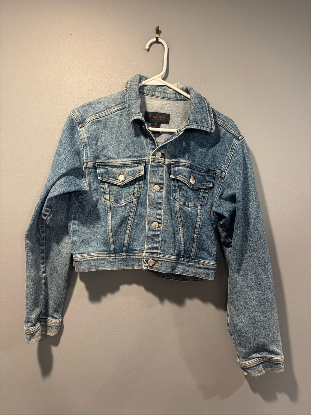 * Vintage Ralph Ralph Lauren Women’s Blue Cropped Denim Trucker Jacket